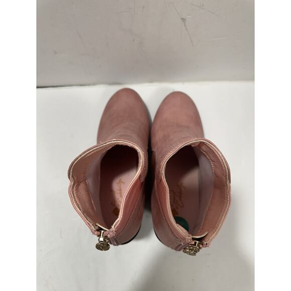 Secret Celebrity Alana Pearlized Pink Sz 8 Ankle Boots Zipper Booties Women NEW - Picture 5 of 8